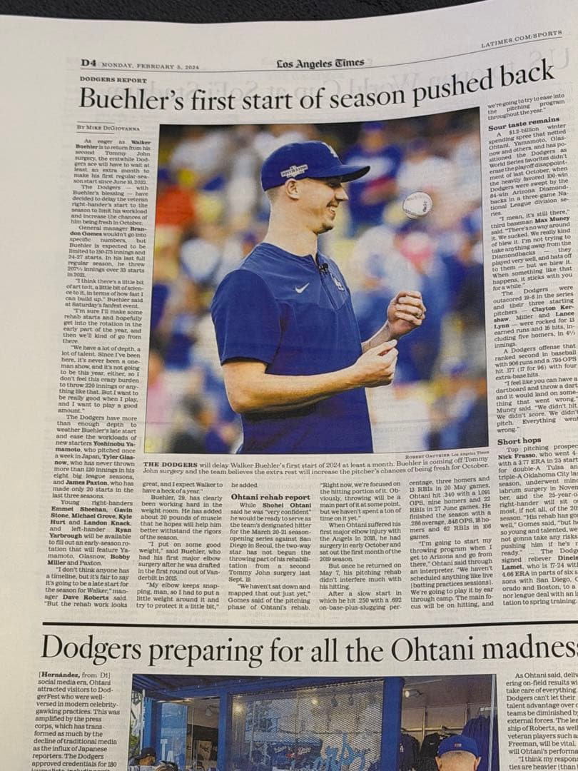 超激レア‼︎ 『 ドジャース 大谷翔平 水原一平 』 貴重なロサンゼルスタイムズ