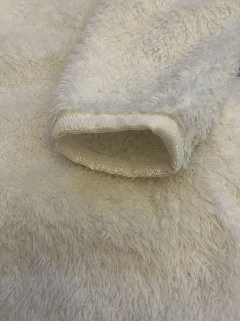 ビームスゴルフ　ジップ　ボアジャケット　ホワイト　ロゴ　ダブルジップ　Mサイズ