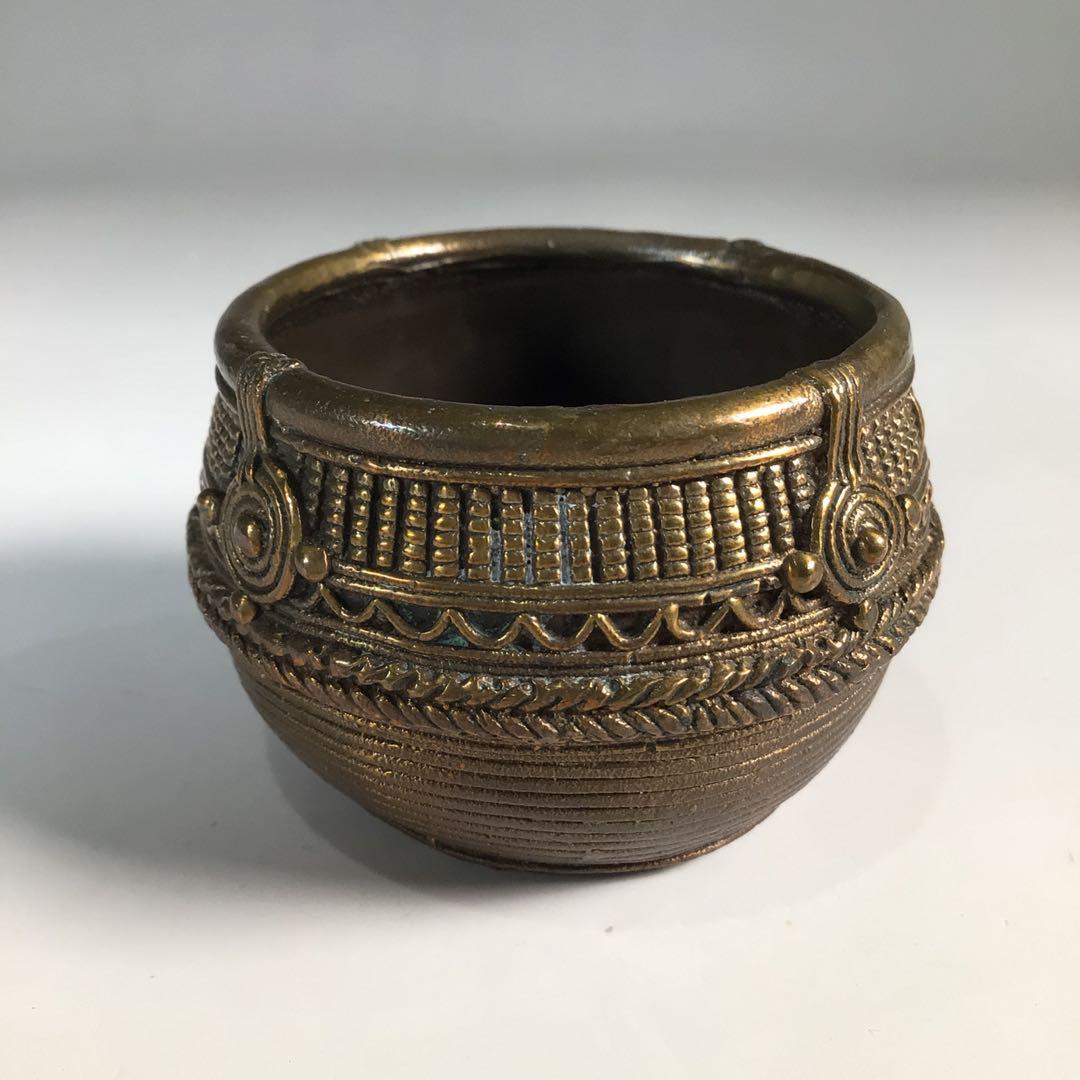 Ｎ６４２　蓋置　『印度産』『仕覆付』『佛器水杯蓋置』『宮田掃庵箱』　共箱　茶道具