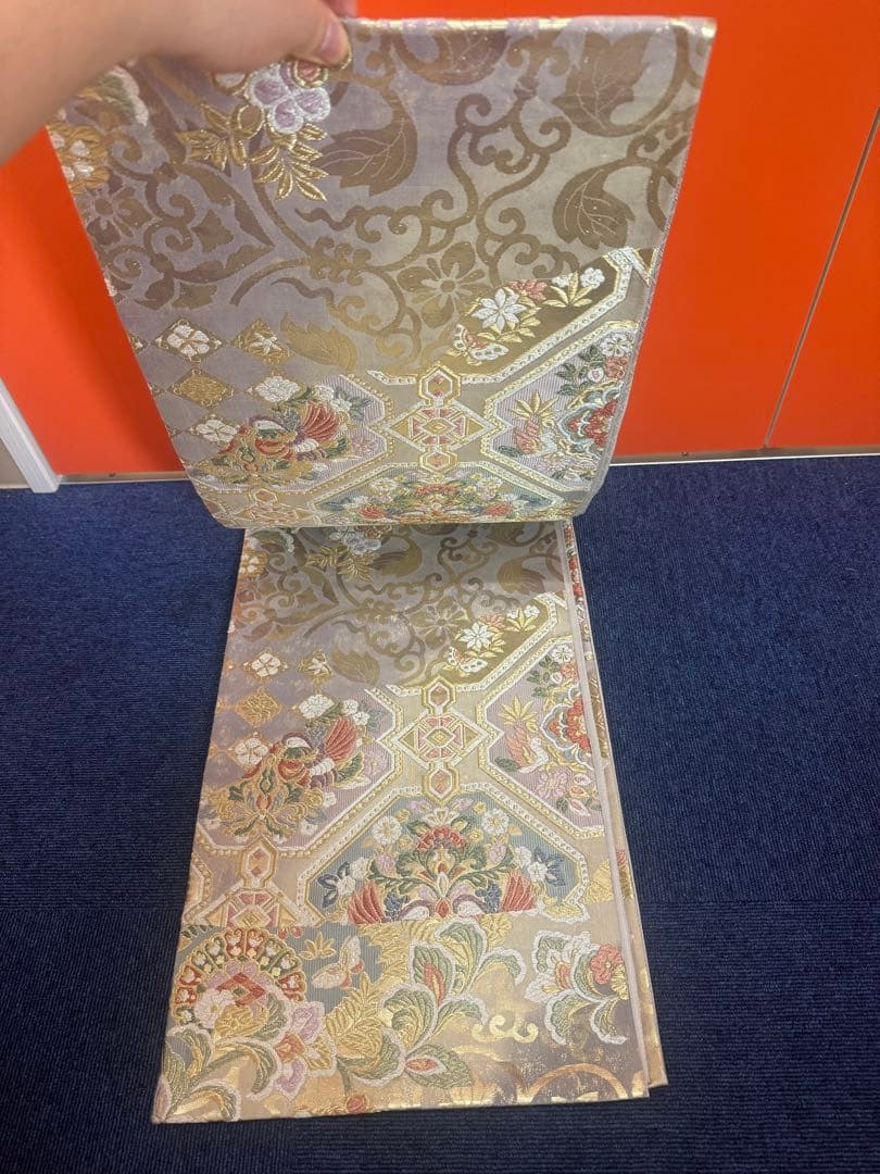 2657袋帯 古代彫金紋 西陣織 金糸　高級上質上品　約440cm 未使用