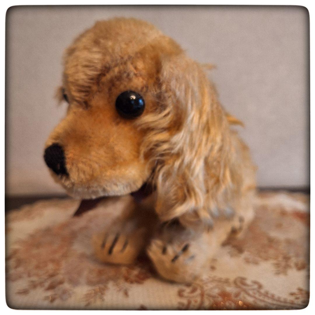 【前屈みな犬 コッパースパニエル】ヴィンテージ シュタイフ ポンチ目
