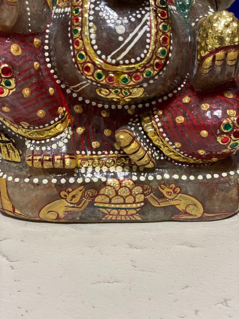 ガネーシャ　特大　希少　置物　ラブラドライト