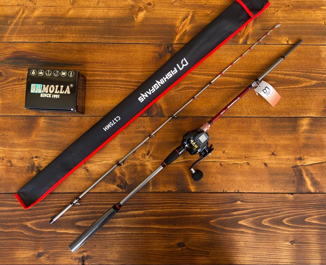 ジギングロッド　デジタルカウンター付きリール　イカメタル　タイラバ　右ハンドル