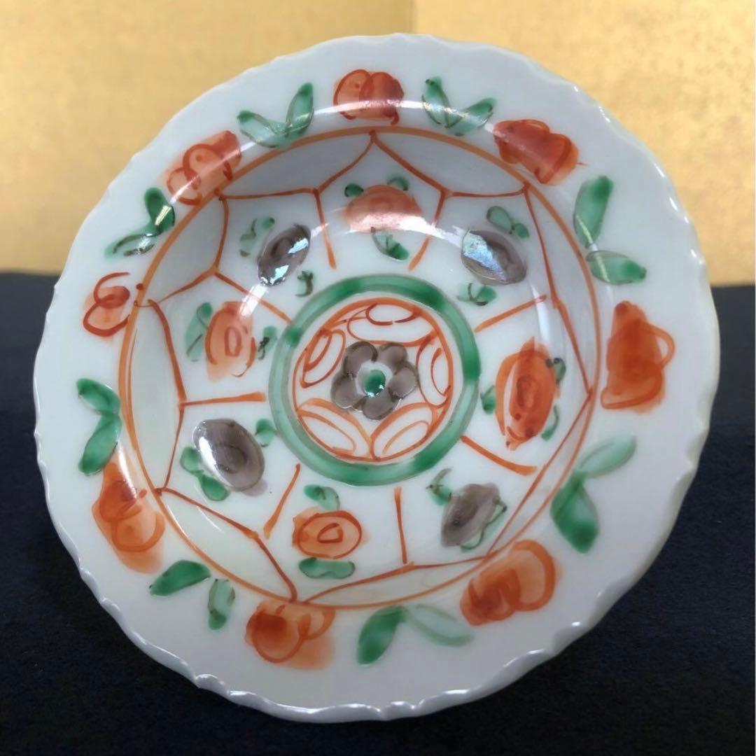 《R》九谷焼 須田 菁華 安南 色絵 台皿5客　1f