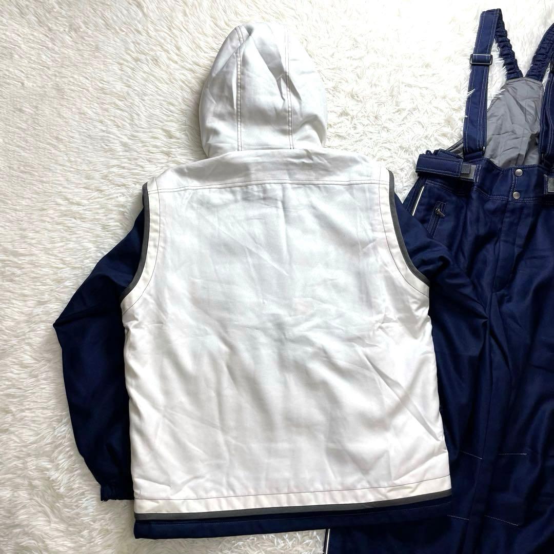 デサント スキーウェア セット 上下 メンズ L グレー 紺 ネイビー スノボ