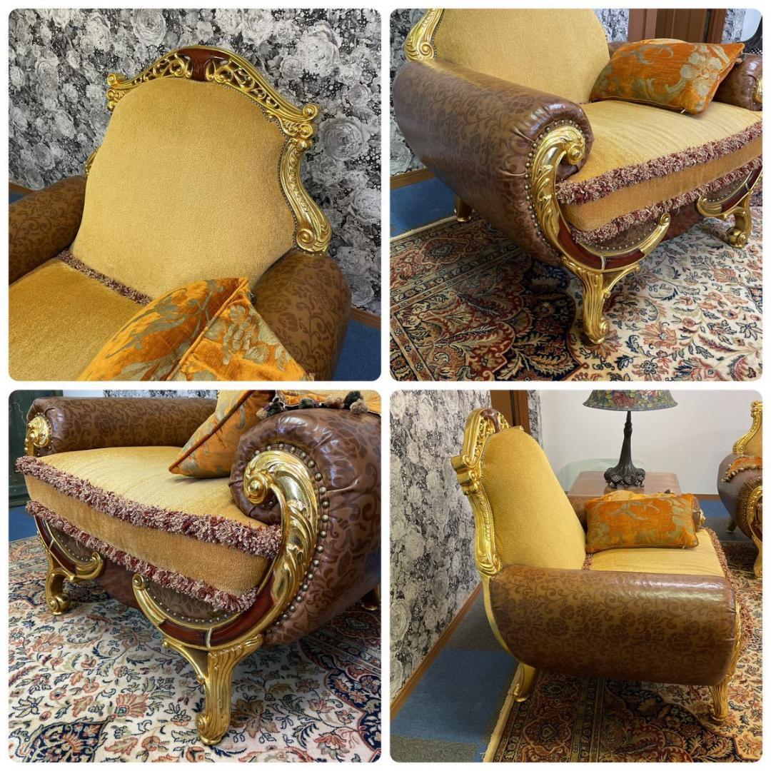 r184 豪華絢爛 イタリア製 ロココ様式 最高級 ソファセット 約180万円