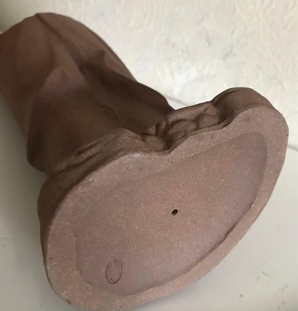 陶器　仏像　観音菩薩像　刻印有り　作者あり