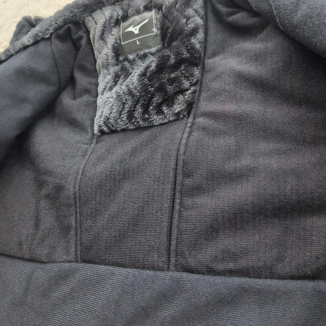 Mizuno ウィンドブレーカー 上下 ブラック/ホワイト【裏起毛】