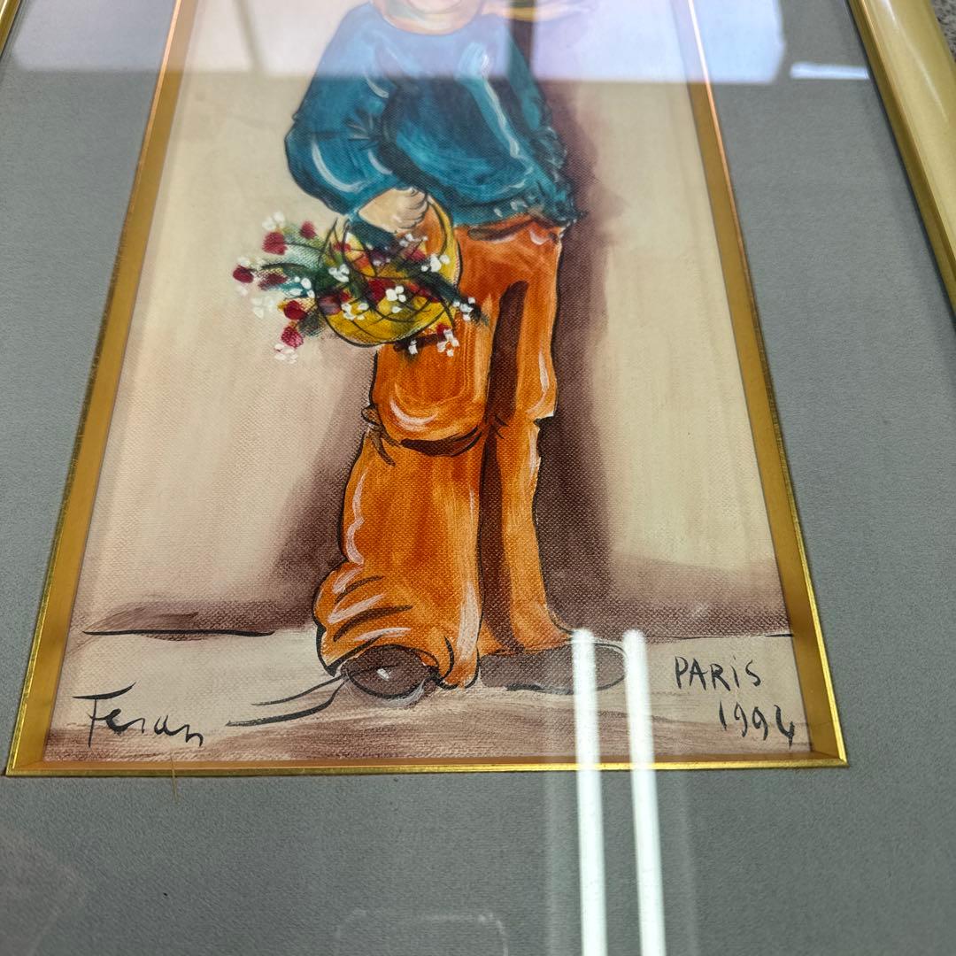 PLACE DU TERRE イラスト PARIS 1994 油絵 絵画 格安