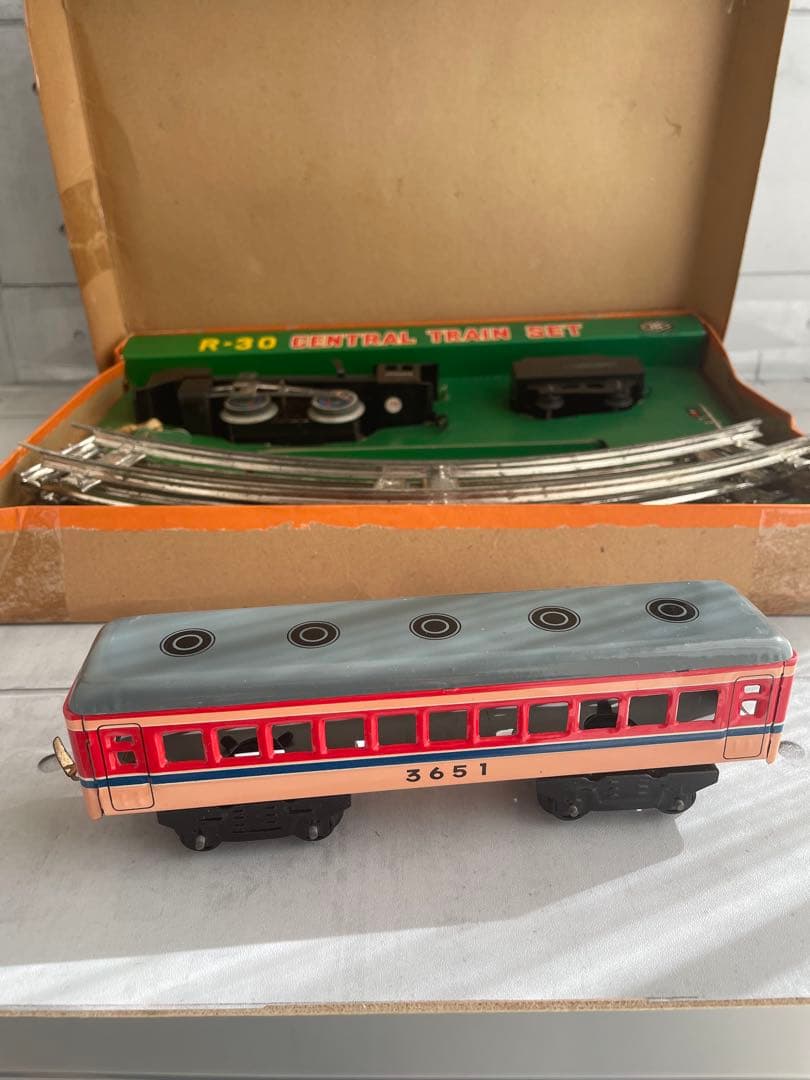 R-30 CENTRAL TRAIN SET日本製マスダヤオールブリキゼンマイ駆