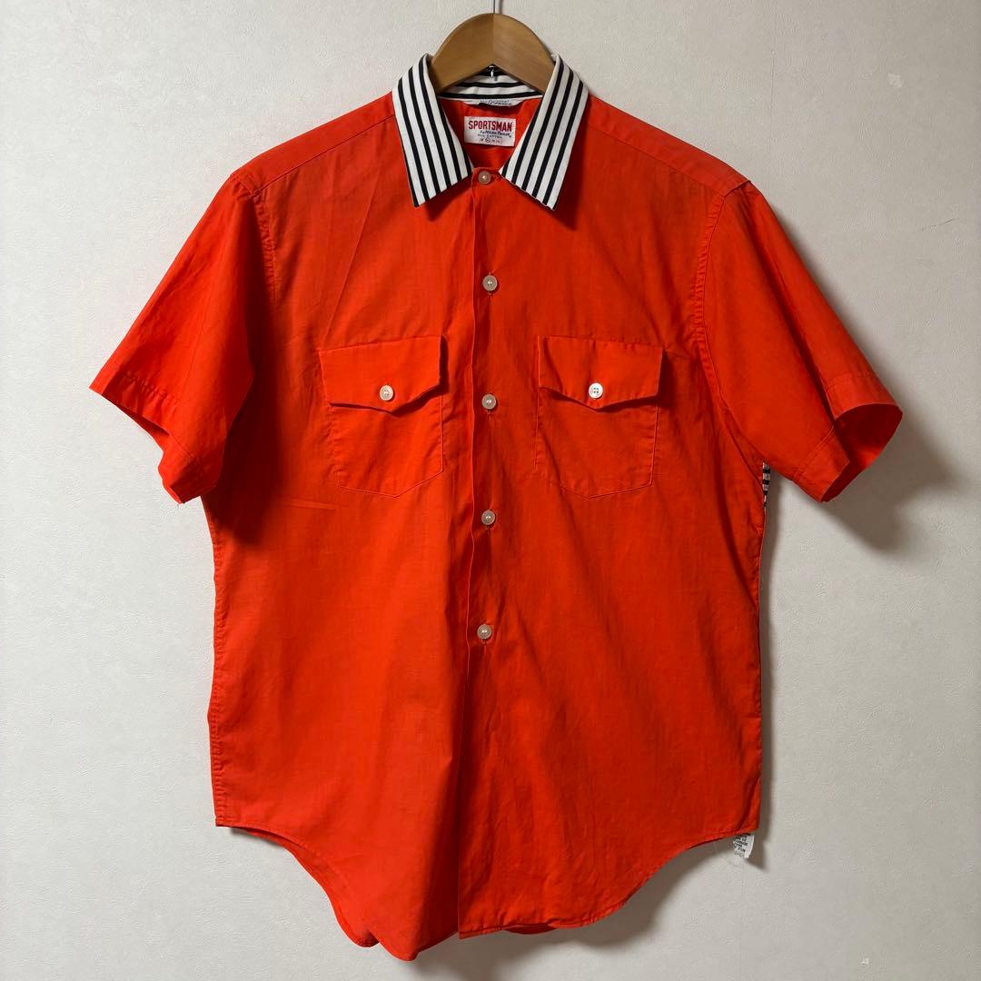 1950's 60's ビンテージ ボーリングシャツ M ボーダー 刺繍なし