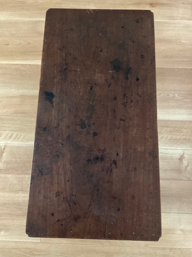 ろくろ脚 ちゃぶ台 文机 ローテーブル 引き出し付き アンティーク家具 古道具