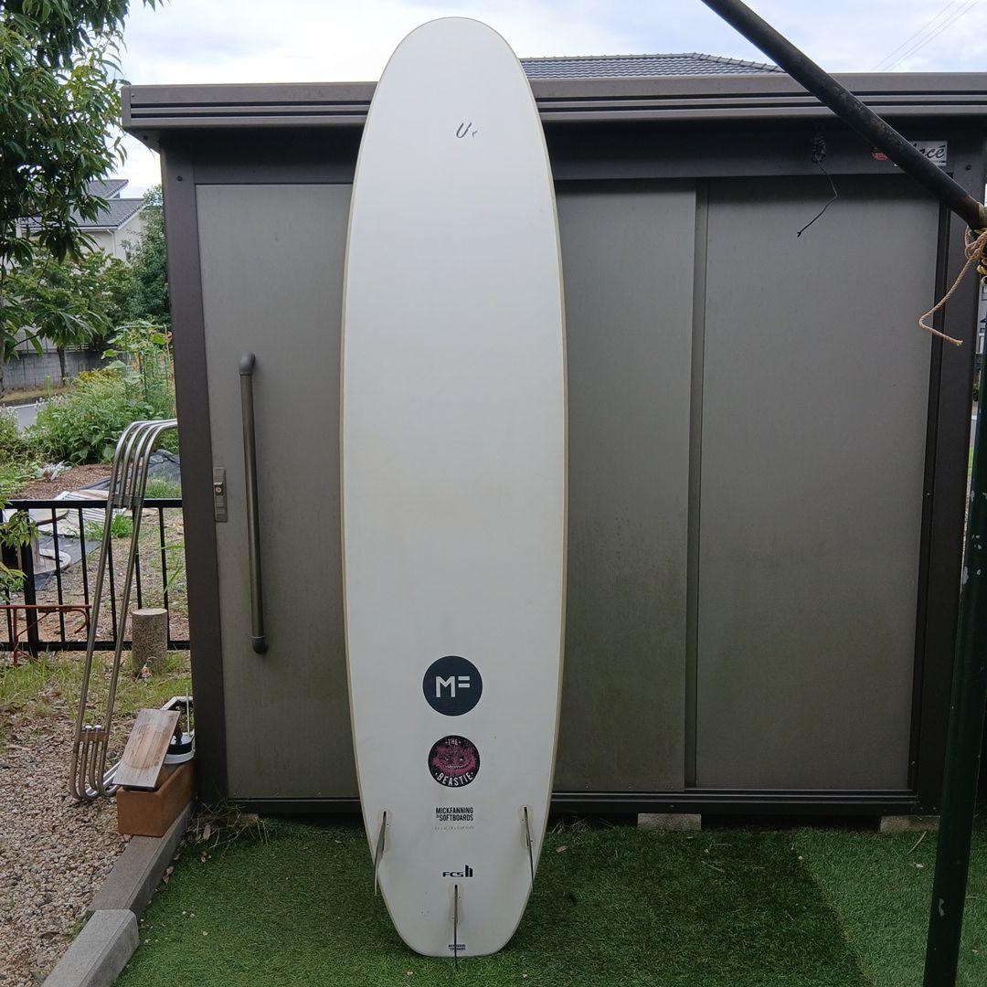 ロングボードミックファニングMiCソフトボード８f　FCSⅡソフトフィン３本付き