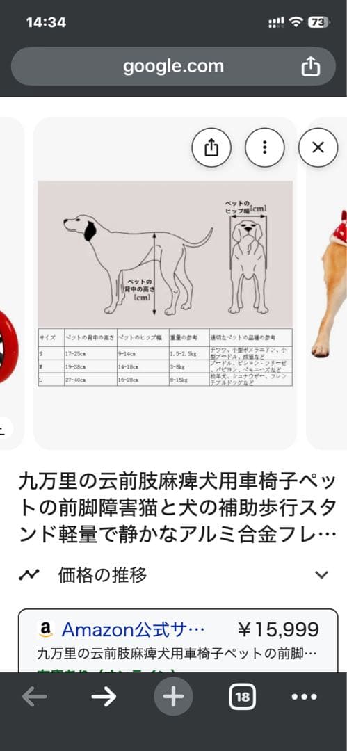 犬の前足用　車椅子