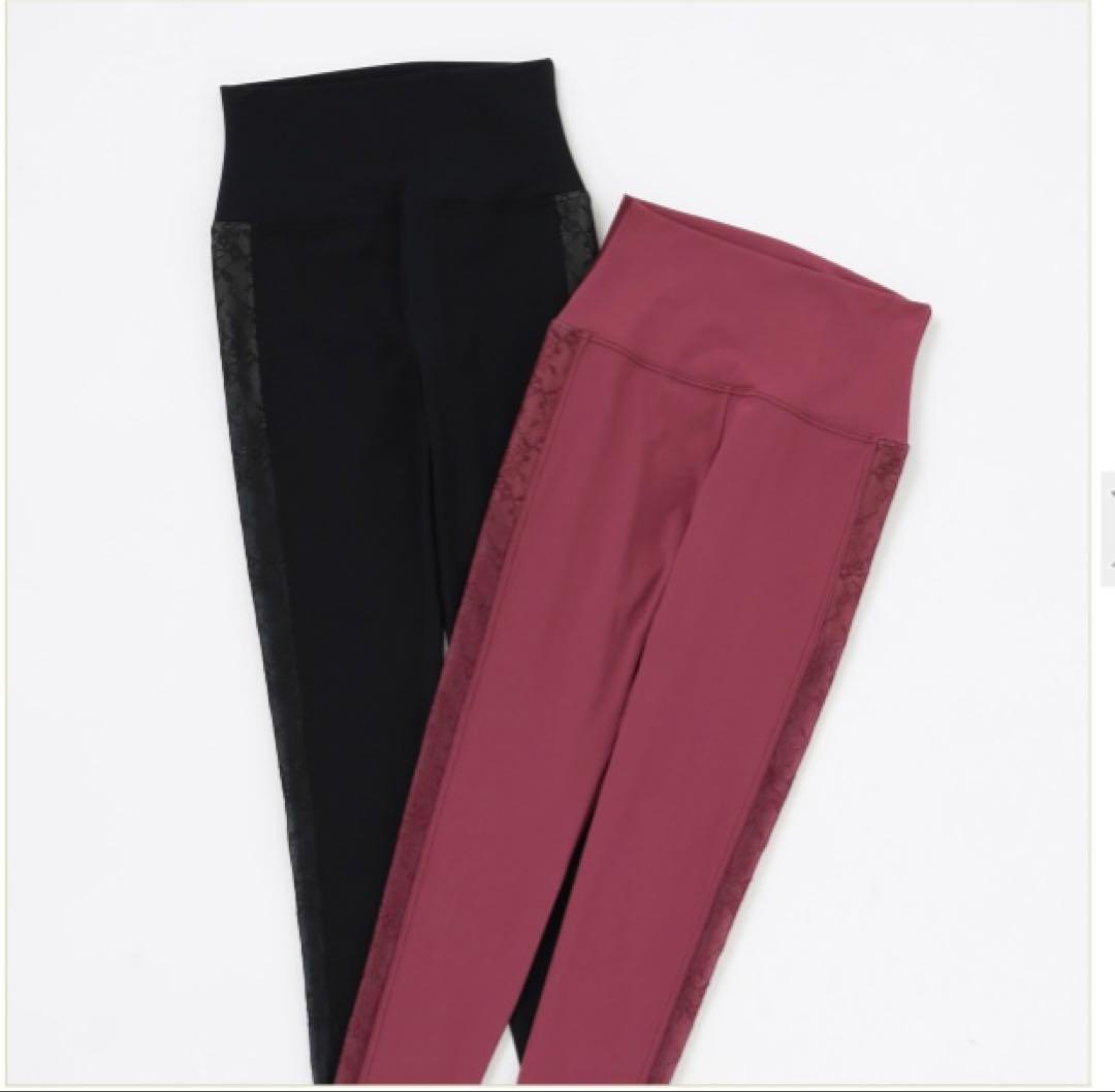 チャコットバランス　サイドレースコンビレギンス　ブラックM新品ヨガ　ピラティス