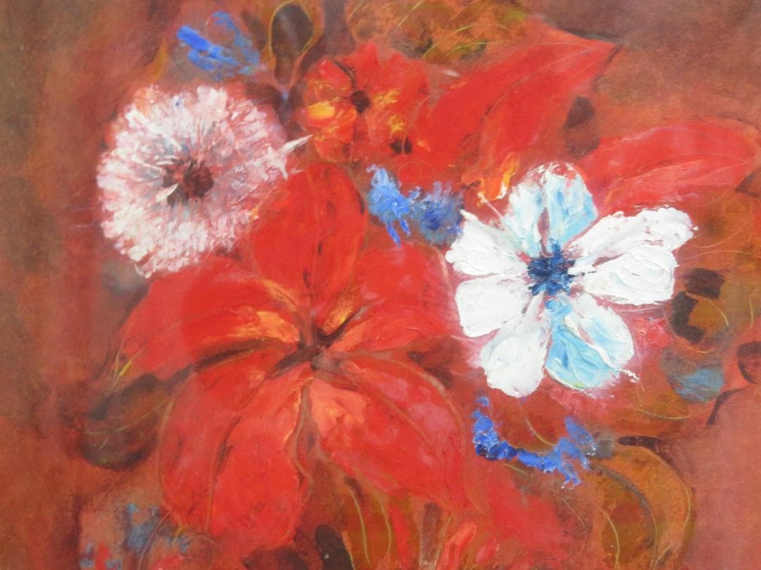 ◆　後藤又兵衛　「花とアルルカン」（仮題）　オイルパステル　F8号　◆