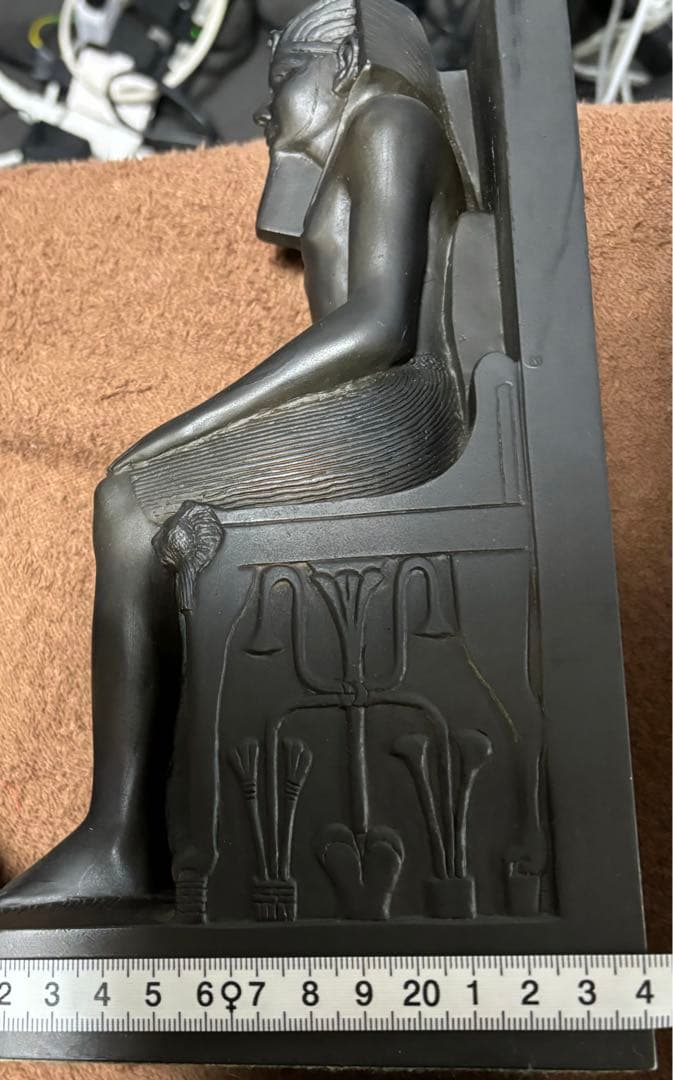 エジプトブームに！エジプトインテリア置物彫刻セット 中型 黒