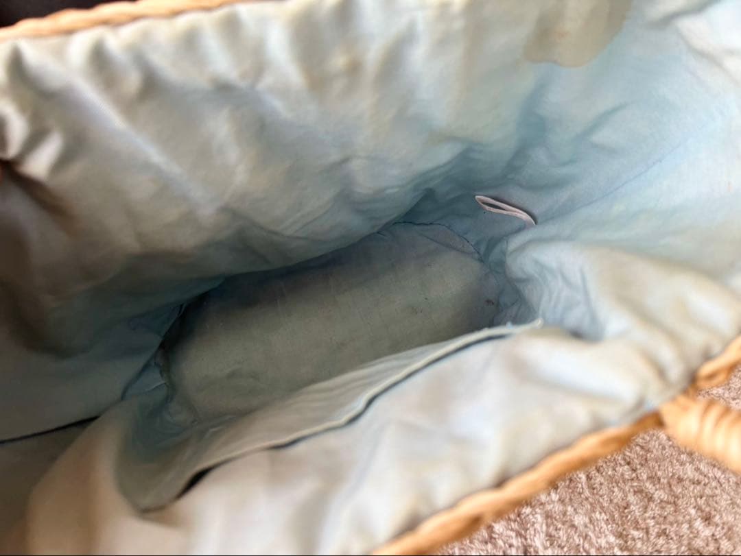 激レア ハローキティ カゴバッグ バタフライ　蝶々　レトロ　青