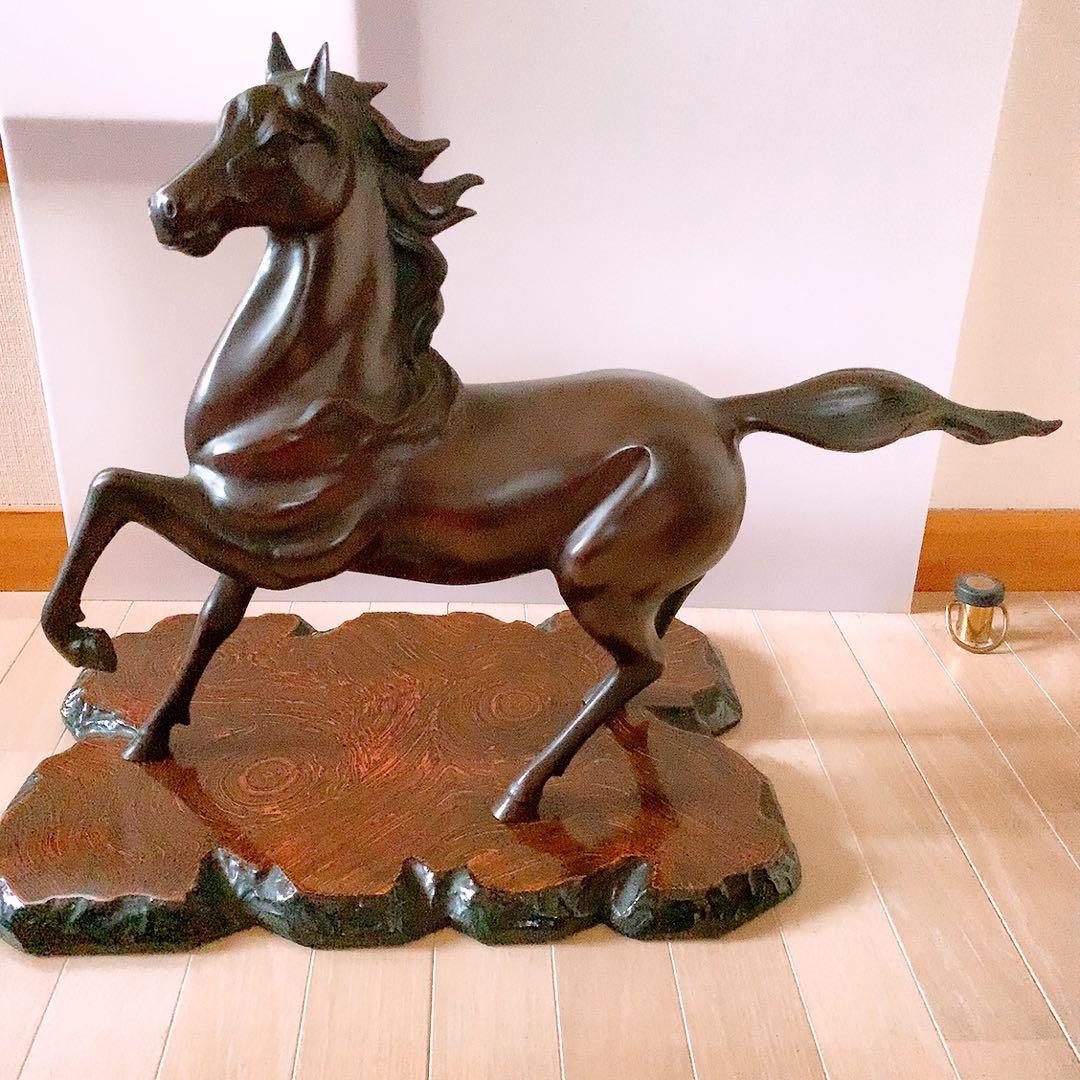 敷台付き　高岡銅器　銅製馬　駿馬13号　環水　和雲　干支 馬 午 うま　美術鋳物
