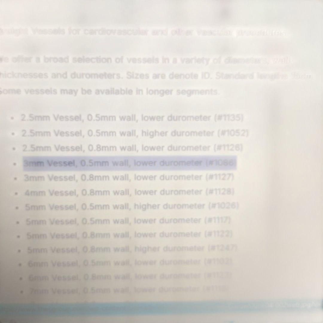 吻合練習用人工血管3ミリ15センチ　6セット