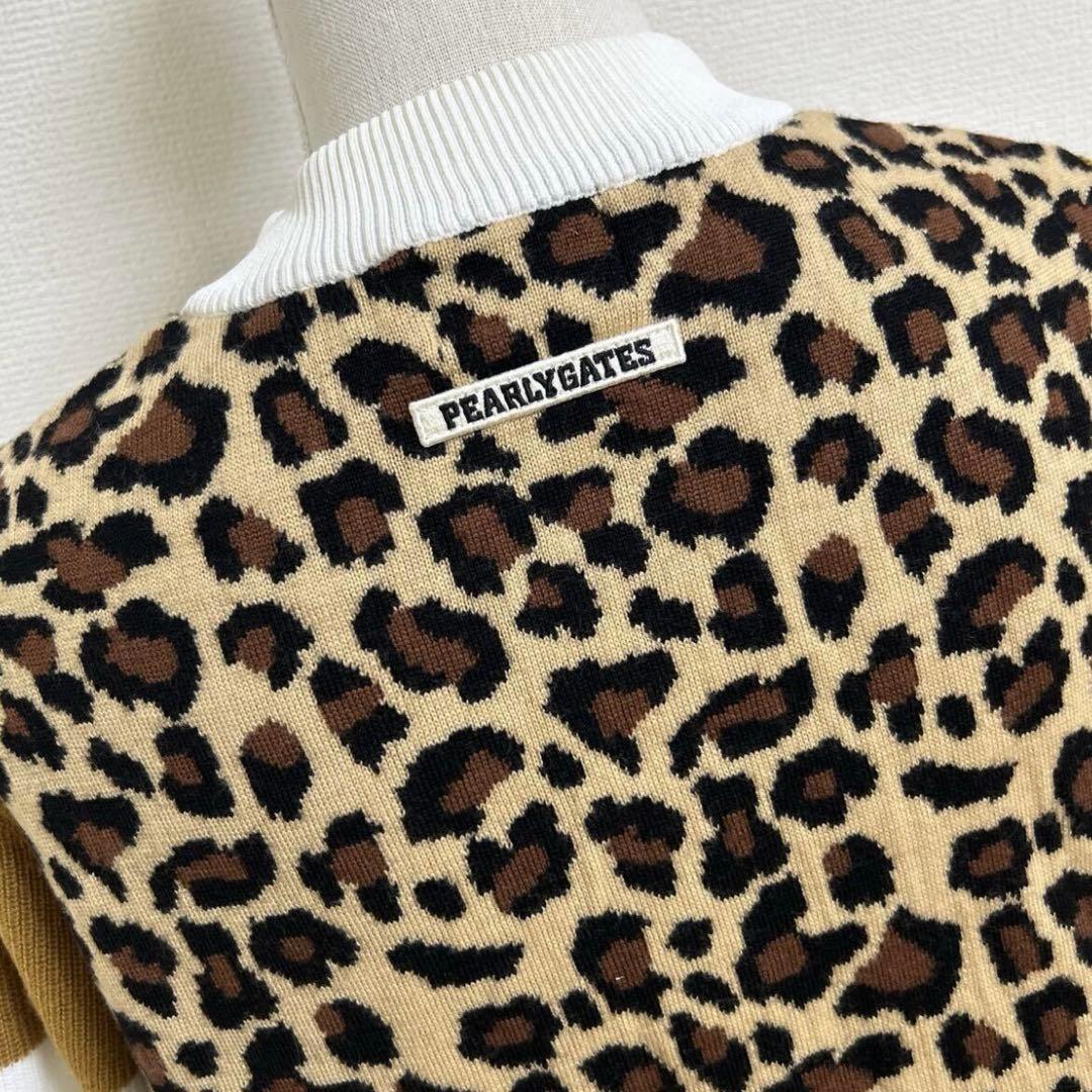 パーリーゲイツ　レオパード柄 ニット ダブルジップ　０サイズ　S アニマル柄