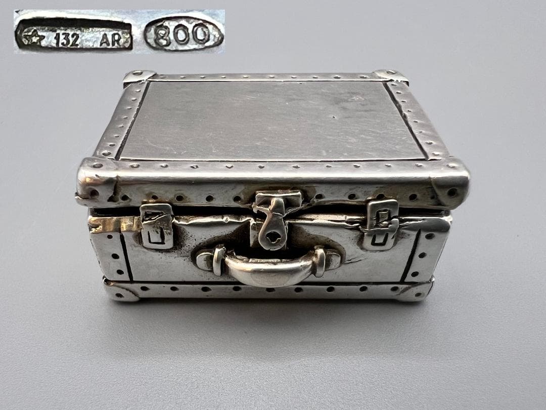 【海】銀製　800刻印　アクセサリ箱　小箱　銀細工　重量約31g