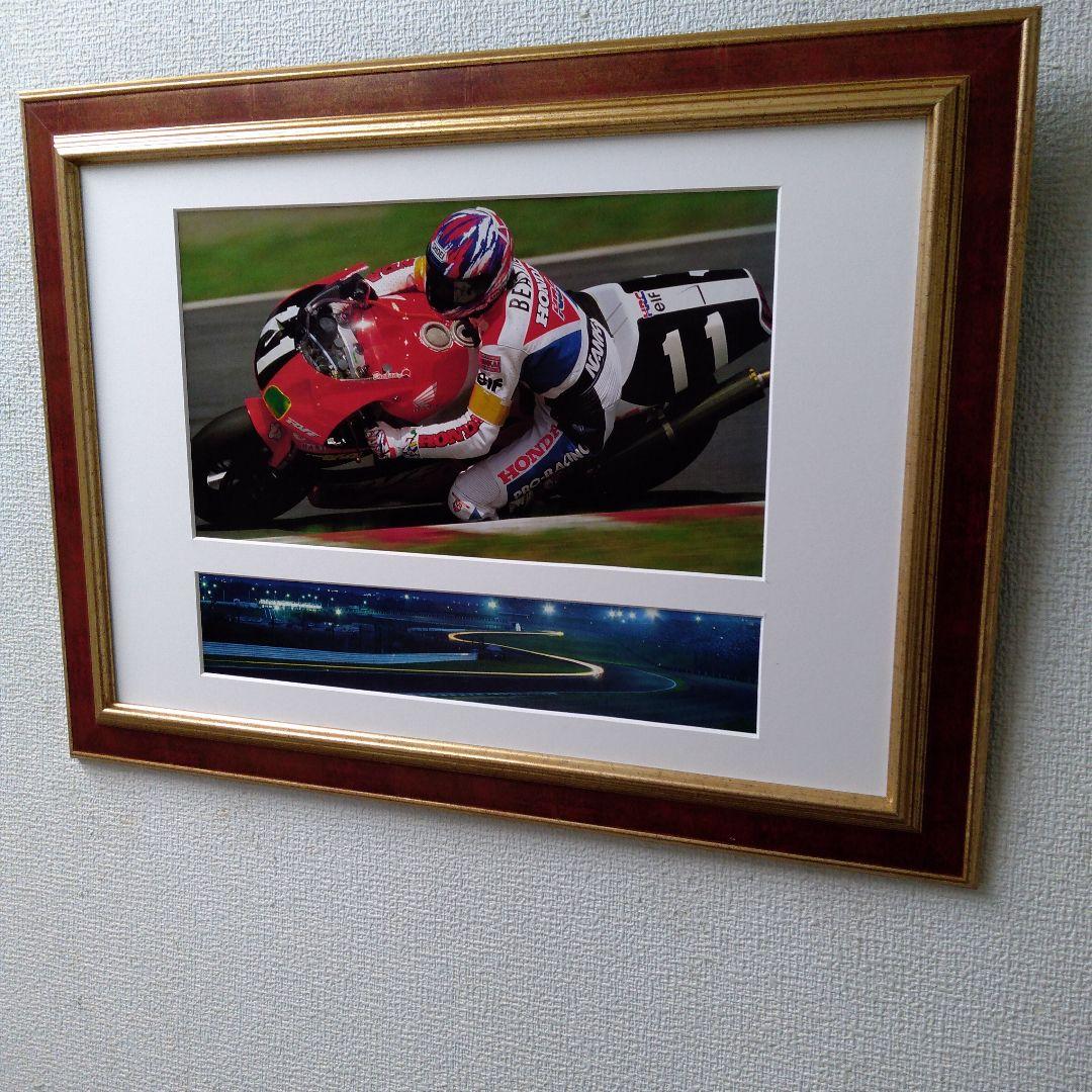 ポスター　横　特寸法　レーサー　オートバイ　額装仕上げ品