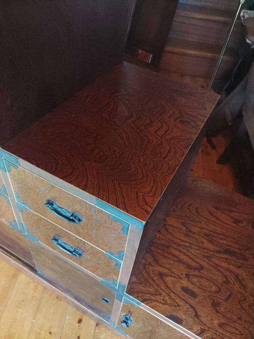 希少　けやき民芸 階段タンス 民芸箪笥 和家具 和風インテリア 和モダン　レトロ