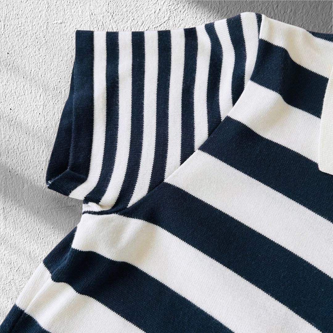 【美品】パーリーゲイツ 薄手ニット ワンピース ボーダー プリーツ スカート