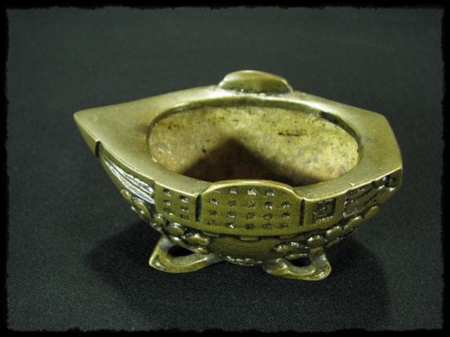 守護 剛章 宝船 香炉 古銅 高岡銅器 茶道具 f7