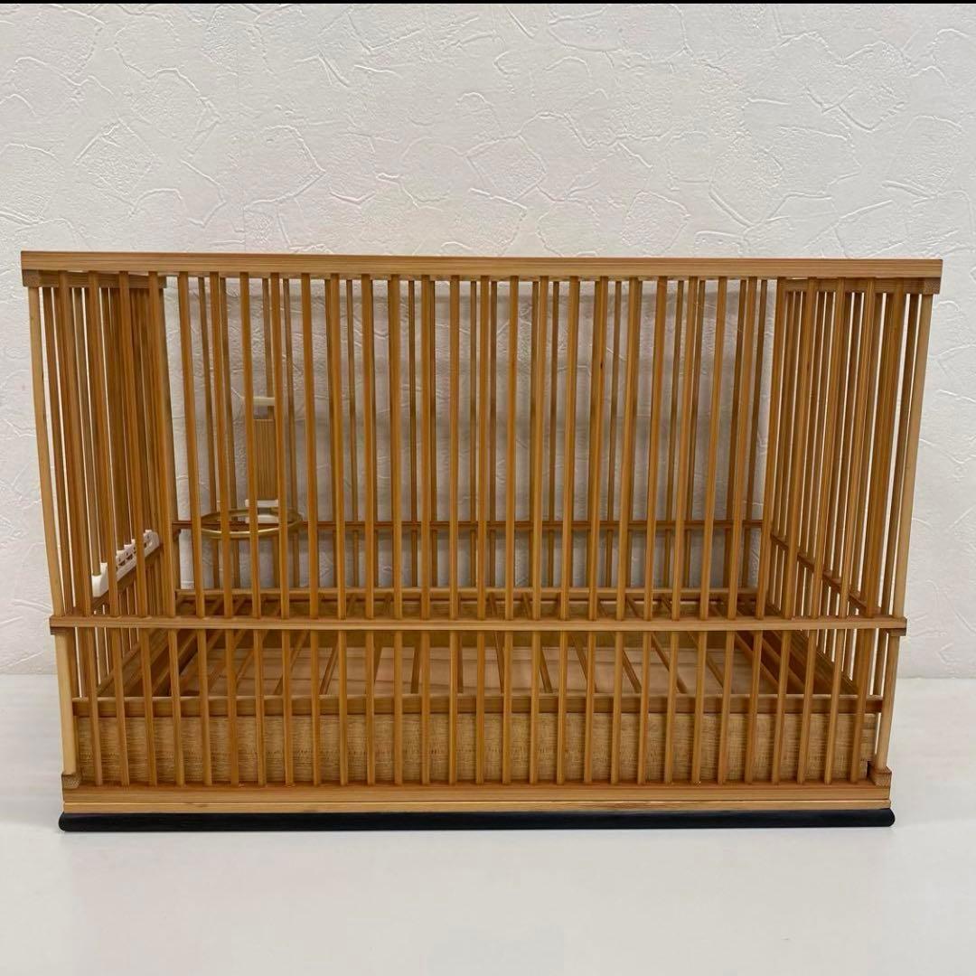 竹製 名人鳥籠 鳥籠職人 倭文鬼久美 倭作 シドリ 尺 鳥カゴ 未使用品