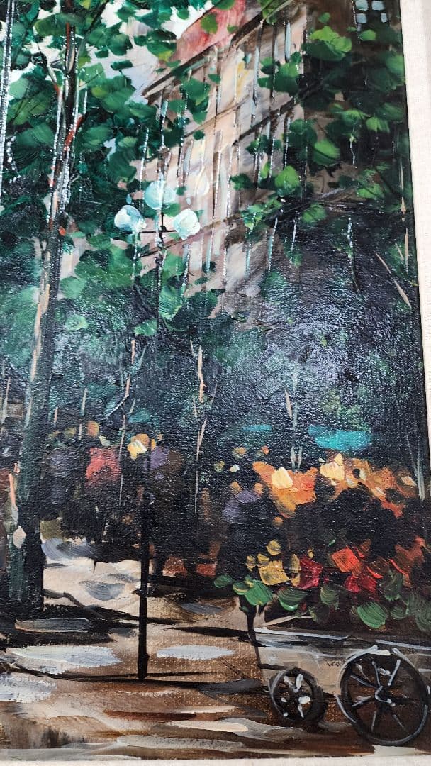 特大 風景 油彩画 油絵 装飾フレーム付き