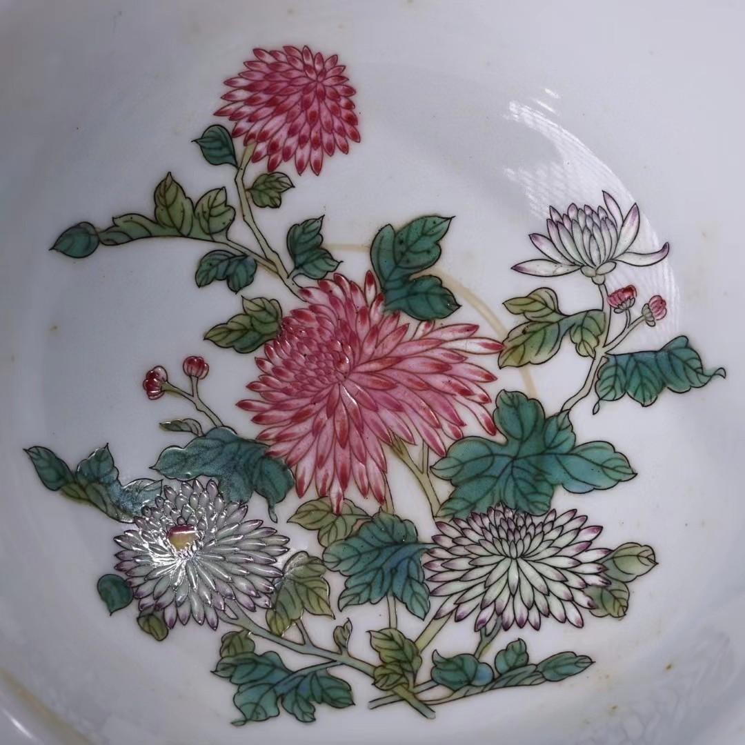 中国古美術・旧蔵粉彩と黄釉瓷器碗セット・置物・茶道具・純手描き・極細工・箱付き