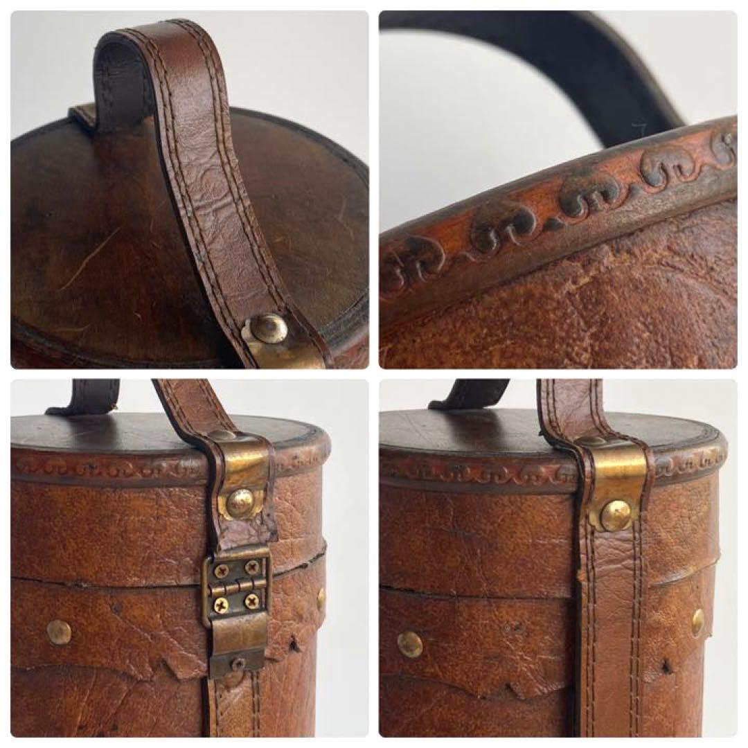 《ヴィンテージ 》アンティーク調 レザー×ウッド ワインボトルケース《超レア》