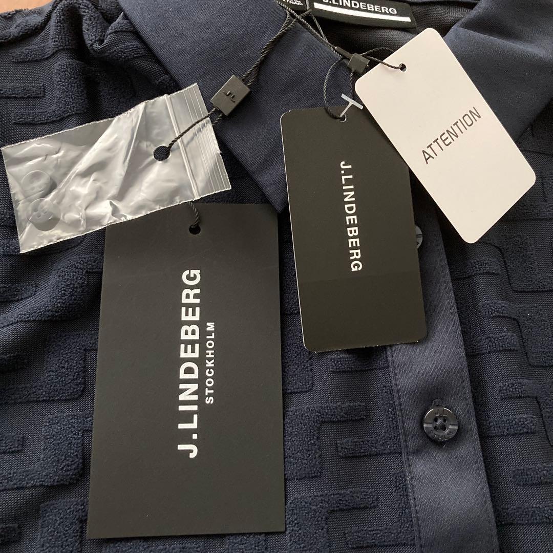 新品J.LINDEBERG レディース長袖ポロシャツ ネイビー Lサイズ 秋冬
