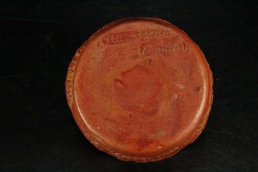 古い 西洋陶磁 朱泥 人物紋 茶器 桑蓋 茶道具伝来(K-YC381)