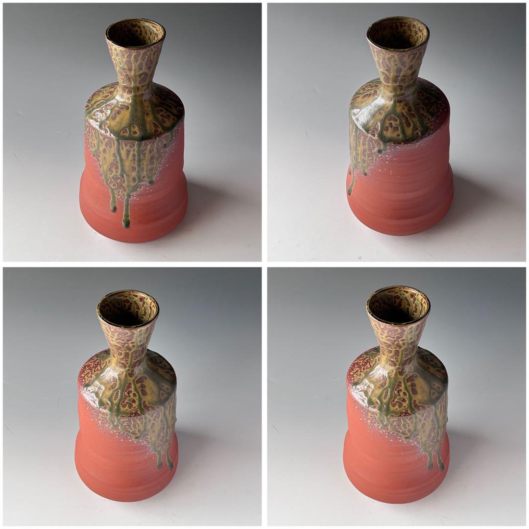 茶道具　無名異焼　砧型　花瓶　花入　佐州窯　　渡辺陶三　共箱　陶芸　新潟　佐渡