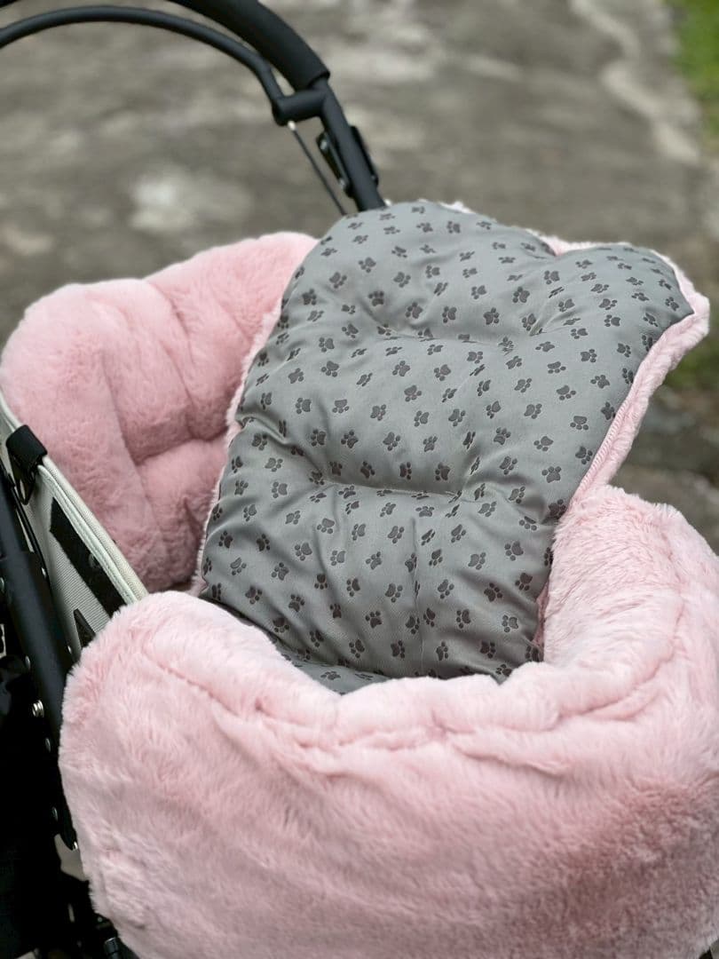 ❤３点セット❤ペットカートコンフォーター＆ライナー＆ピロー　グレー✕ピンク