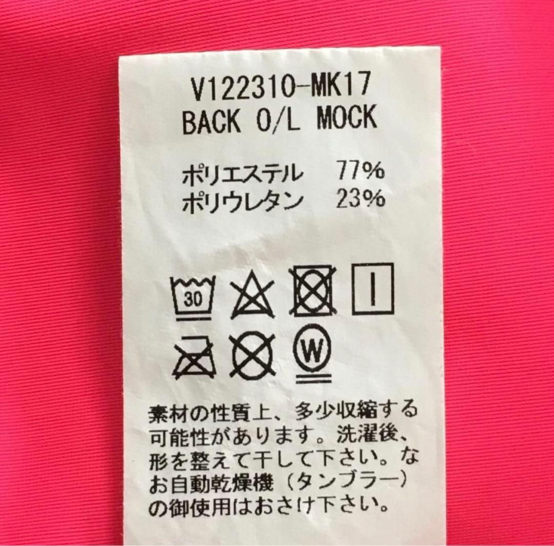 V12 半袖モックネック 蛍光ピンク メンズMサイズ