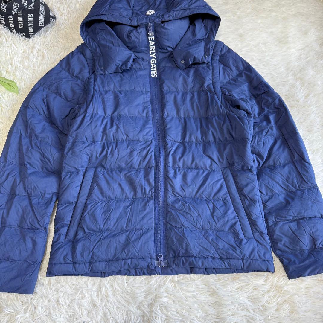 【パーリーゲイツ】美品 ダウンジャケット ネイビー 4サイズ メンズ 4way