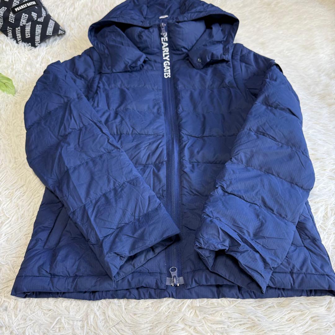 【パーリーゲイツ】美品 ダウンジャケット ネイビー 4サイズ メンズ 4way
