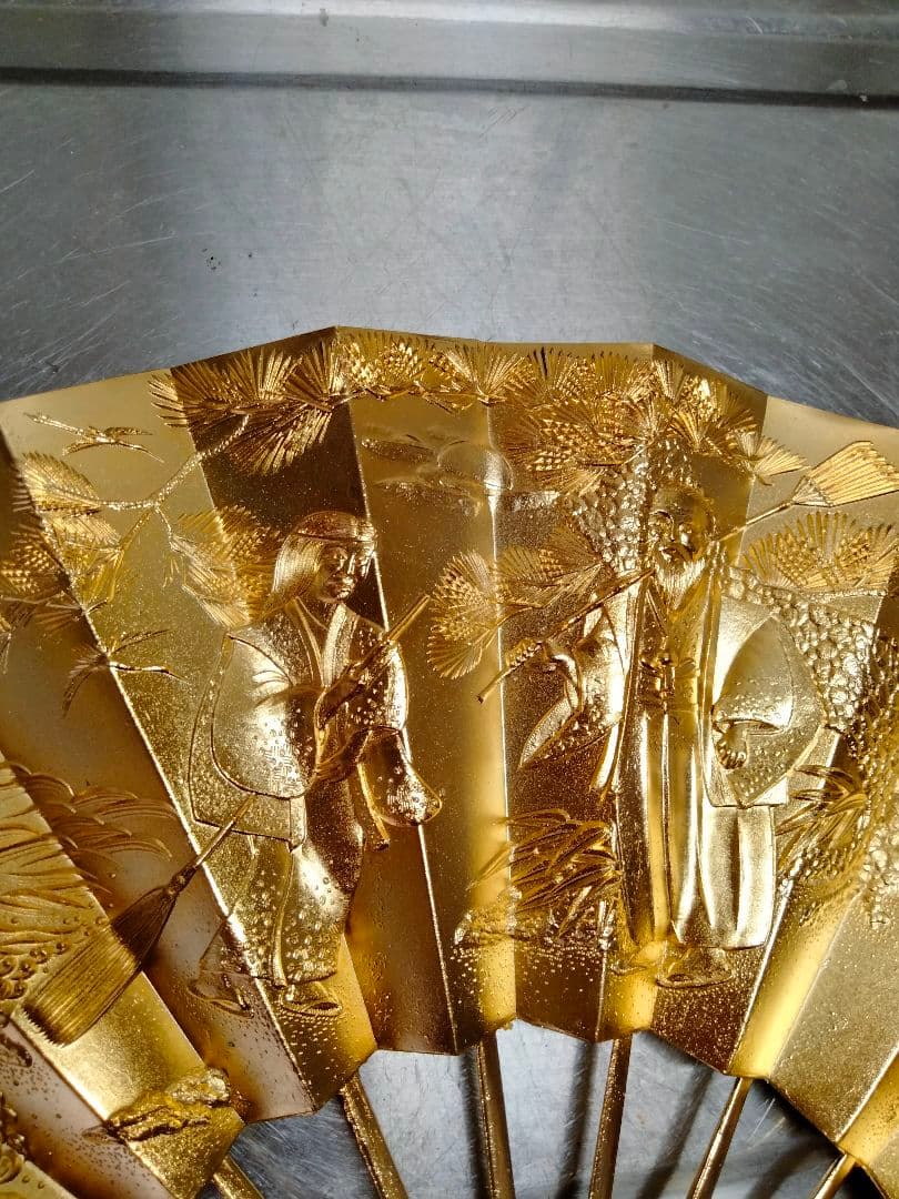 純金純銀の扇子-刻印なし-約555g