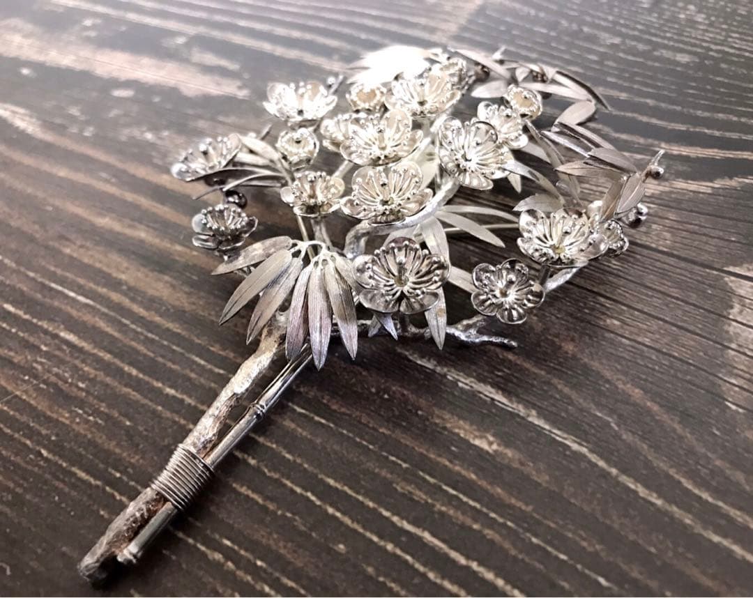【希少レア】ボンボニエール 挿華 花 皇室 天皇 上皇陛下 下賜 大嘗 純銀