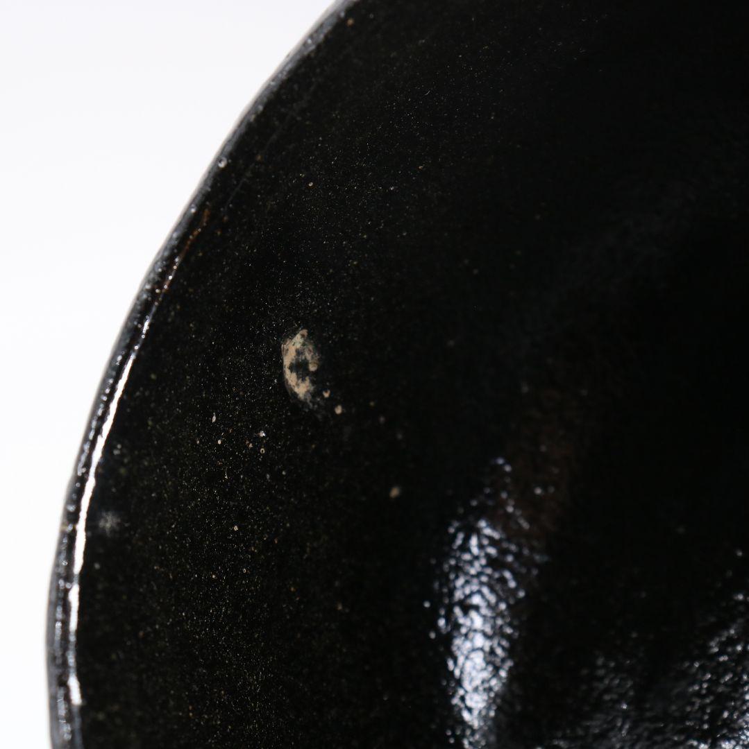 佐々木松楽作 黒楽茶碗 前大徳寺 大橋香林書付 茶道具 共箱　C894　N9