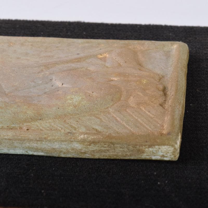 彫刻家　日展会員　浦山一雄作　銅板レリーフ　鳥人物像　額装　N　8102