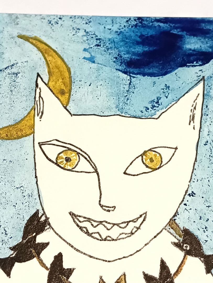 山口マオ 原画 額入り 希少 水彩画 シルクスクリーン サイン入り