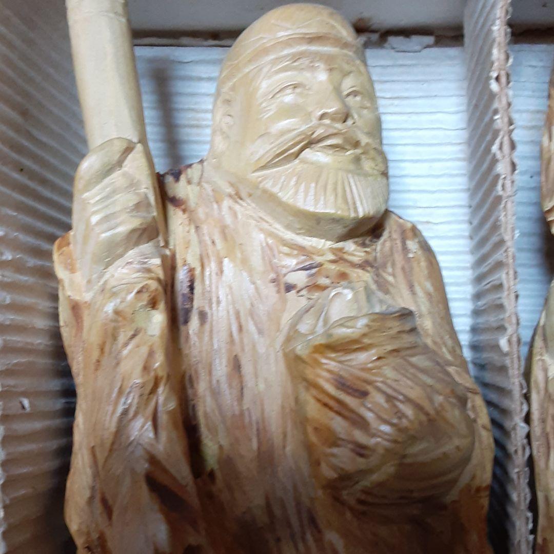 【メル55143】　七福神セット　大きなサイズ　　一刀彫