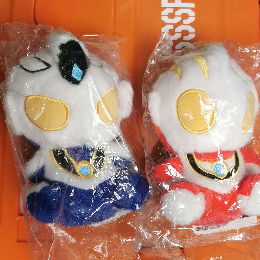 ウルトラマンガイア　アグル　ショップ　ふわふわお座りぬいぐるみ　タグ付き　セット