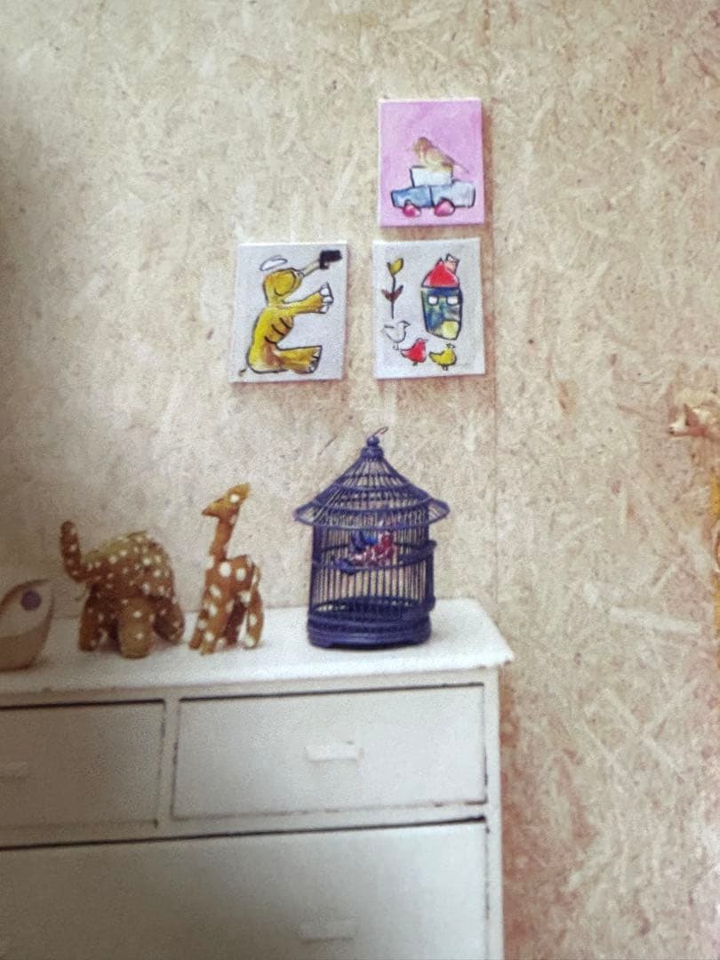 エディ・ドミニク・デュビアン　鳥と車　原画　キャンバスアート　エイチピーデコ