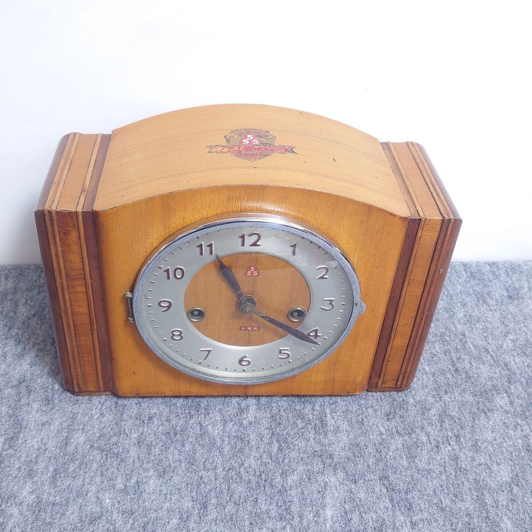 レトロ 置時計 1959年製 木製 鍵付き　上海南海 555